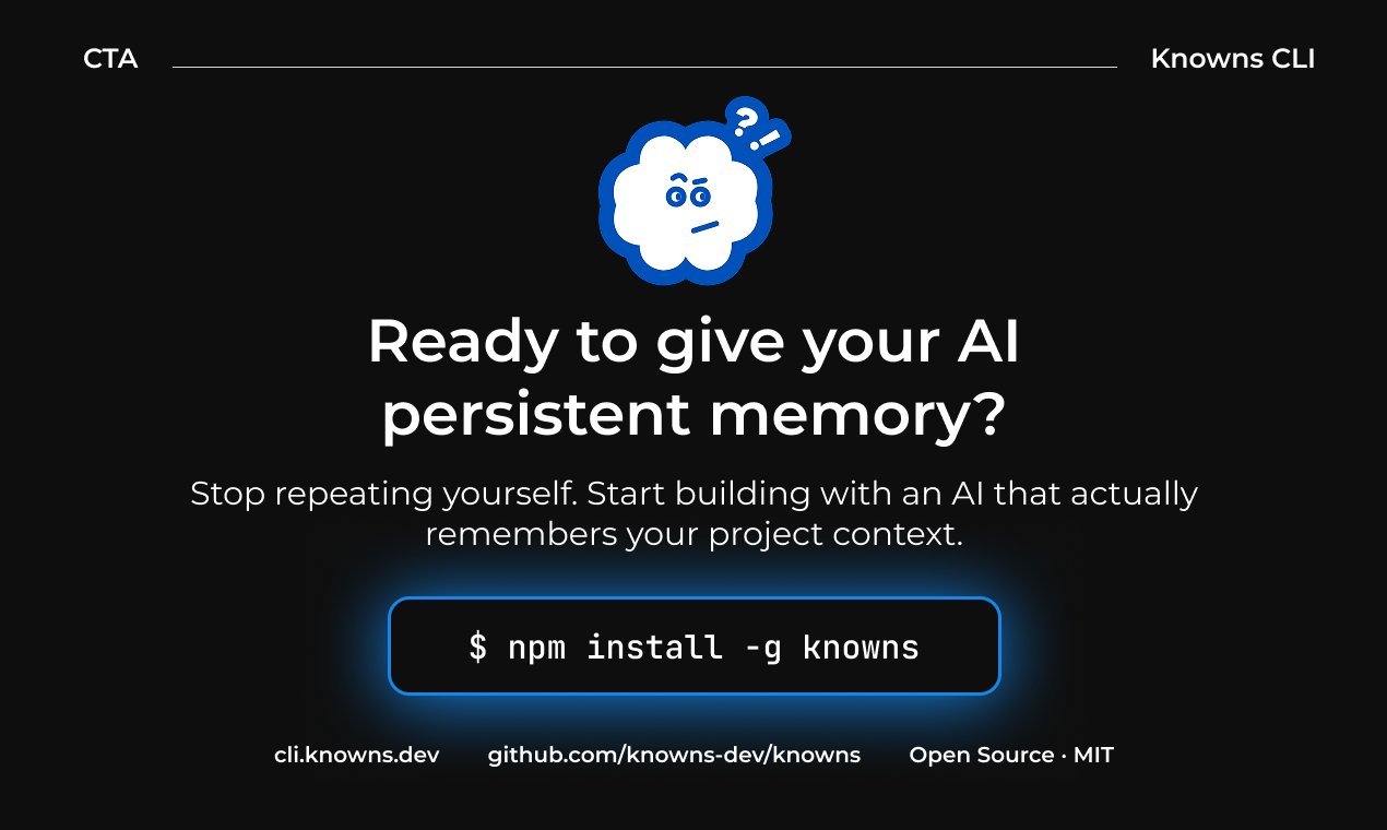 Knowns - What your AI should have knowns